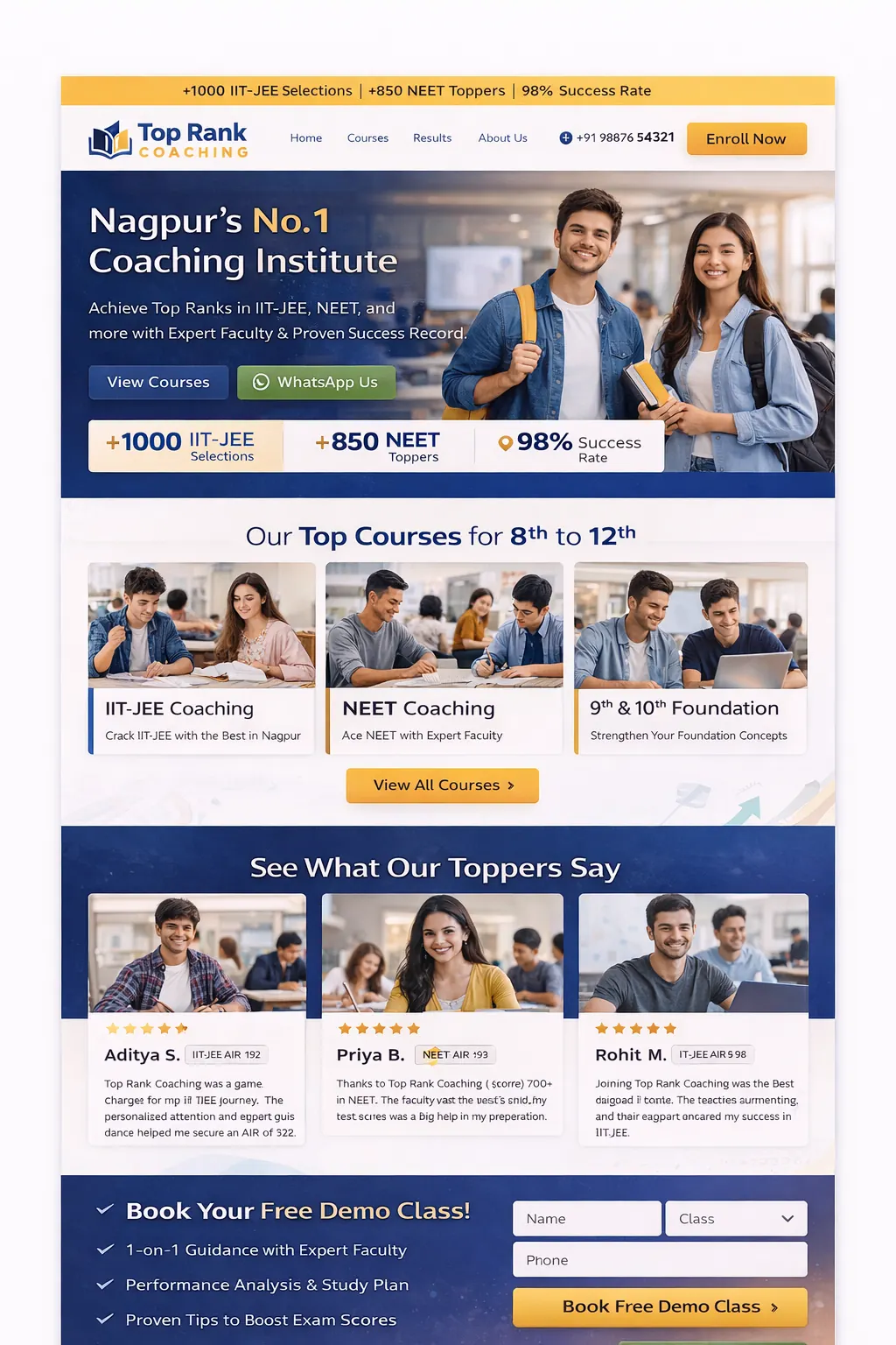 Top Rank Coaching — Education