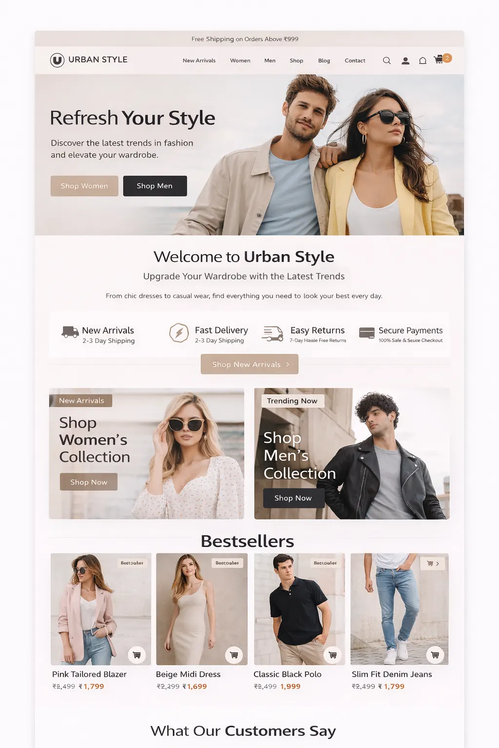 Urban Style Store — E-Commerce